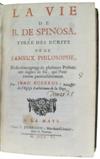 SPINOZA, BARUCH.  Colerus, Johann. La Vie de B. de Spinoza. 1706 + La Vérité de la Resurrection de Jésu Christ.  1706